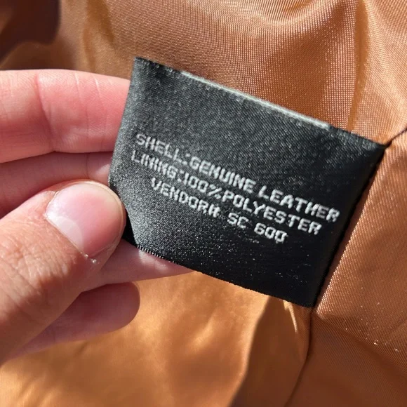 Womens vintage 70’s Brown Leather Coat LNR - Picture 5 of 9